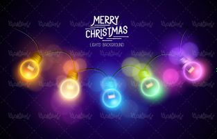 وکتور طرح کریسمس وکتور چراغ شادی وکتور لامپ رنگی2