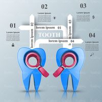 وکتور اینفوگرافی گرافیکی سه بعدی وکتور دندان سه بعدی