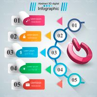 وکتور اینفوگرافی سه بعدی وکتور اینفوگرافی گرافیکی 77