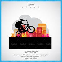 وکتور دوچرخه سواری نمایشی وکتور ورزش