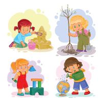 وکتور بچه وکتور درختکاری وکتور قلعه شنی