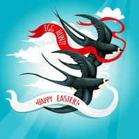 وکتور طرح نوروزی وکتور پرستو وکتور روبان رنگی