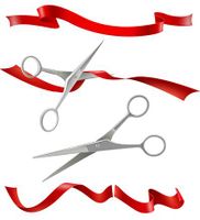 وکتو روبان قرمز وکتور قیچی