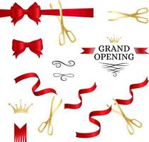 وکتو روبان قرمز وکتور قیچی