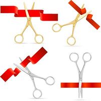 وکتو روبان قرمز وکتور قیچی