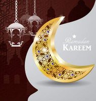 وکتور حلال ماه طلایی وکتور فانوس