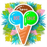 وکتور طرح فروش تابستان وکتور بستنی قیفی