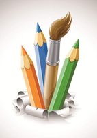 وکتور کاغذ وکتور مداد رنگی وکتور قلموی نقاشی