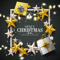 وکتور ریسه لامپ وکتور حاشیه ستاه طلایی