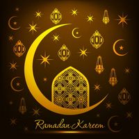 وکتور حلال ماه وکتور تایپو گرافی رمضان