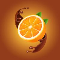 وکتور موج شکلات کاکائو وکتور پرتقال