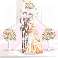 Bride groom vector