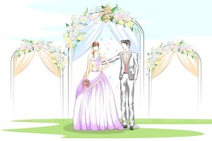 Bride groom vector