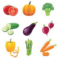 Vector fruit and vegetables