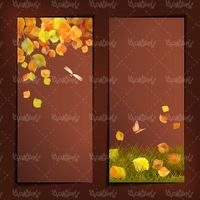 Autumn leaf margin vector