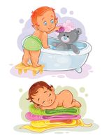 وکتور حمام کردن بچه