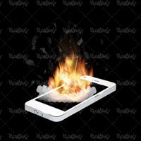 وکتور موبایل آتش گرفته