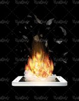 وکتور موبایل آتش گرفته