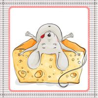 Mouse and cheese vector