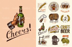 وکتور لیبل نوشیدنی