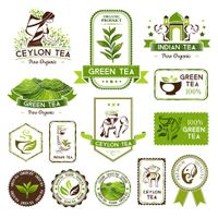 وکتور لیبل چای سبز