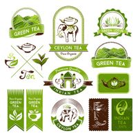 وکتور لیبل چای سبز