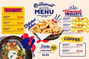وکتور منوی فست فود