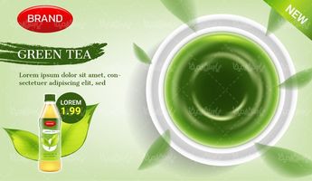 وکتور نوشیدنی چای سبز