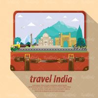 وکتور جاذبه های گردشگری هند