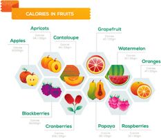 وکتور کالری میوه ها