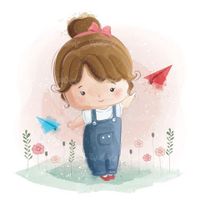 وکتور دختربچه