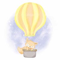 وکتور برداری روباه کارتونی همراه با شخصیت کارتونی و برنامه کودک