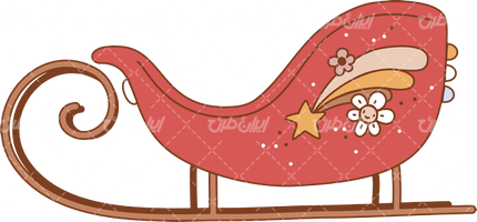 وکتور برداری سورتمه همراه با عناصر طراحی و المان طراحی