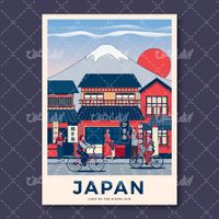 وکتور برداری شهر ژاپن به همراه کارتون و برنامه کودک