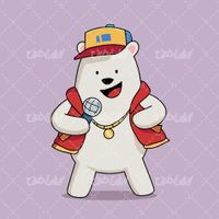 وکتور برداری خرس سفید همراه با برنامه کودک و کارتون