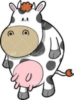 وکتور برداری گاو شیری همراه با برنامه کودک و کارتون حیوانات