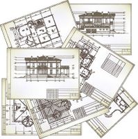 وکتور برداری نقشه کشی ساختمان همراه با نقشه ساختمان و دفتر طراحی ساختمان