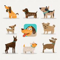 وکتور برداری سگ خانگی همراه با برنامه کودک و کارتون حیوانات