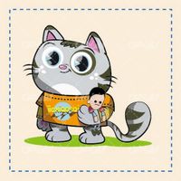 وکتور برداری گربه همراه با برنامه کودک و کارتون حیوانات