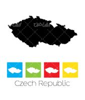 وکتور برداری نقشه جمهوری چک همراه با نقشه کشورها و نقشه