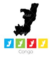 وکتور برداری نقشه کنگو همراه با نقشه کشورها و نقشه