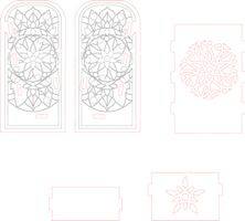 وکتور برداری تتو همراه با حاشیه گل و کادر گل و بوته