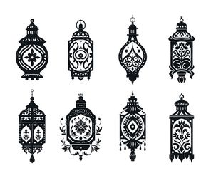وکتور برداری کتیبه همراه با المان طراحی و عناصر طراحی اسلامی