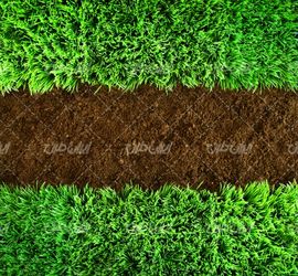 تصویر با کیفیت چمن مصنوعی همراه با خاک و چمنزار