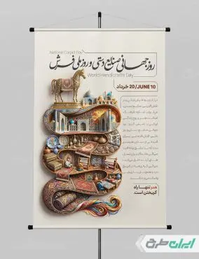 طرح پوستر روز ملی فرش و روز جهانی صنایع دستی