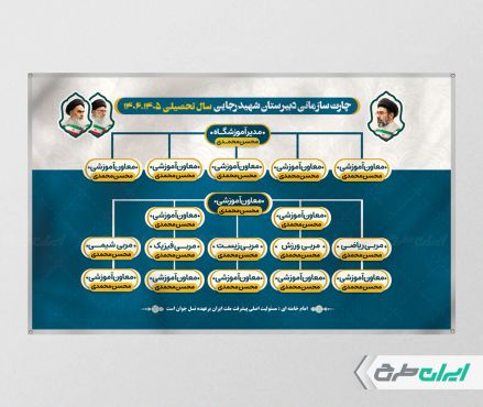 طرح بنر چارت سازمانی دبیرستان