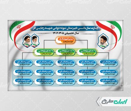 طرح بنر لایه باز چارت سازمانی دبستان