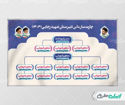 طرح بنر چارت سازمانی دبستان