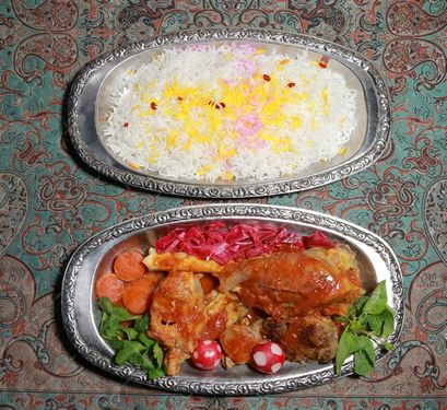 تصویر پلو با مرغ