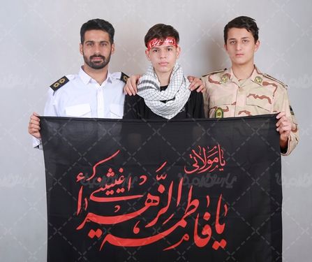 نیروی انتظامی با پرچم مشکی عزاداری